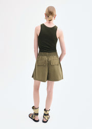 Sporty Tank in Fine Cashmere - Olive - CO Collections